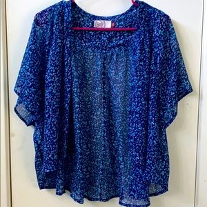 Sheer Blue Floral Coverup